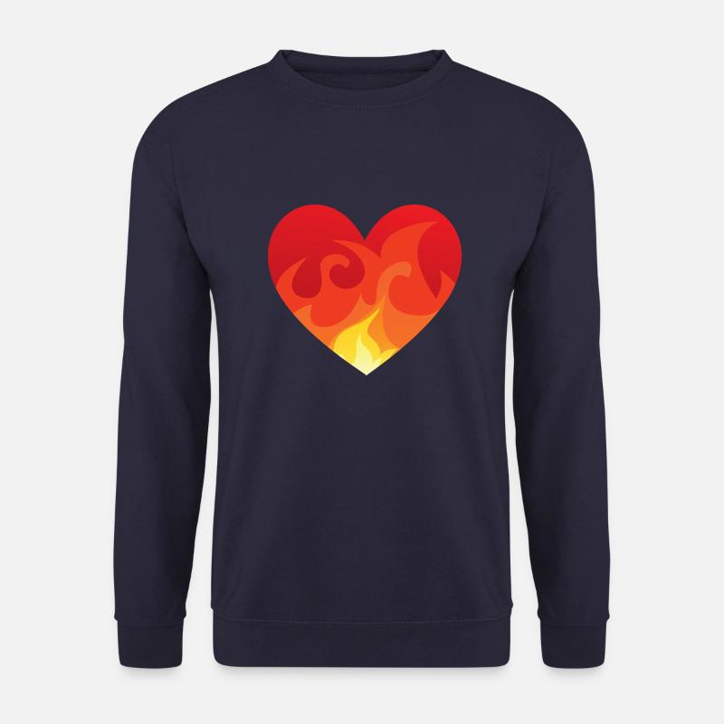 Heart with fire de - Unisex Pullover - Navy