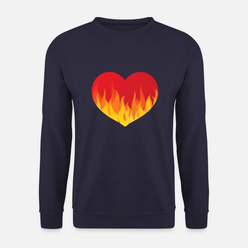 Heart with fire eu - Unisex Sweatshirt - navy