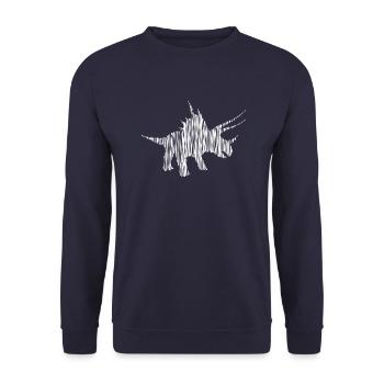 Triceratops Geschenkidee Design Grafik exklusiv - Unisex Pullover - Navy - Vorne - Alina (178cm) & Michal (187cm)