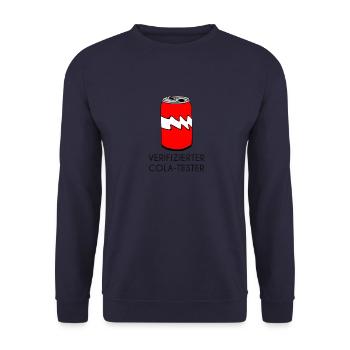 Verified Cola Tester - Funny Motive - Unisex Sweatshirt - navy - Front - Alina (178cm) & Michal (187cm)