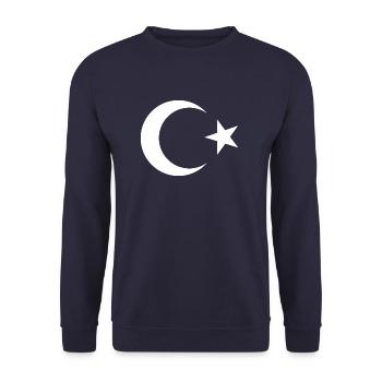 Türkei mond stern - Unisex Pullover - Navy - Vorne - Alina (178cm) & Michal (187cm)