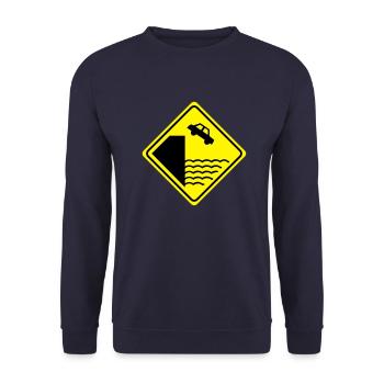 Warning - Steep water's edge - 2 Color Vector - Unisex Sweatshirt - navy - Front - Alina (178cm) & Michal (187cm)