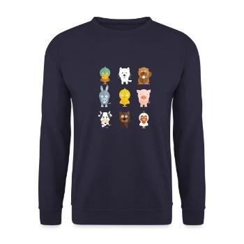 Animaux de la ferme - Sweat-shirt Unisexe - marine - Devant - Alina (178cm) & Michal (187cm)