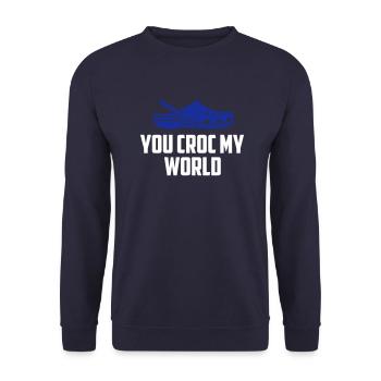 tu croc mon monde citation drôle - Sweat-shirt Unisexe - marine - Devant - Alina (178cm) & Michal (187cm)