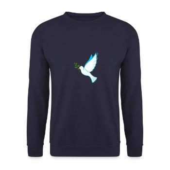 Taube des Friedens - Unisex Pullover - Navy - Vorne - Alina (178cm) & Michal (187cm)