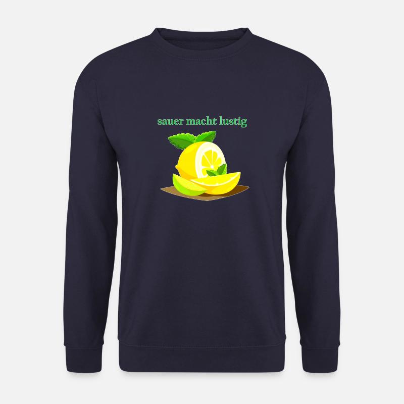 Pissing gør dig sur, citron - Unisex sweater - marineblå