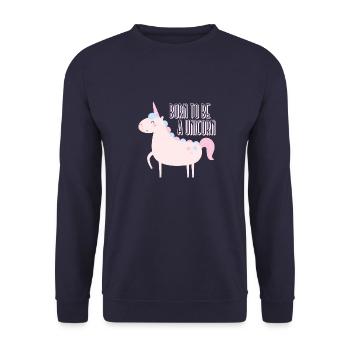 Né pour être une licorne - Sweat-shirt Unisexe - marine - Devant - Alina (178cm) & Michal (187cm)