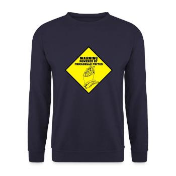 fricadelle frites - Sweat-shirt Unisexe - marine - Devant - Alina (178cm) & Michal (187cm)