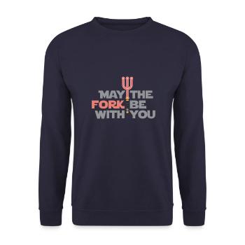 Developer May the Fork Be With You Geschenk idéee - Sweat-shirt Unisexe - marine - Devant - Alina (178cm) & Michal (187cm)