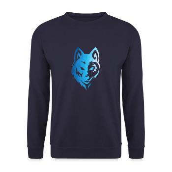King of the beasts wolf silhouette gift animal - Unisex Sweatshirt - navy - Front - Alina (178cm) & Michal (187cm)