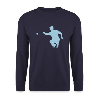 pointer ball petanque 1 - Unisex Sweatshirt - navy - Front - Alina (178cm) & Michal (187cm)