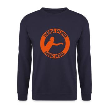 Bier Pong Spieler Spieler Logo - Unisex Pullover - Navy - Vorne - Alina (178cm) & Michal (187cm)