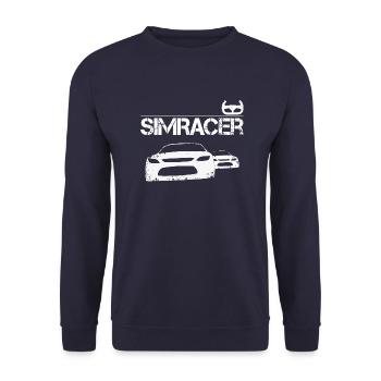 Sim Racer Gift for Racing Game Sim Racing Fans - Unisex Sweatshirt - navy - Front - Alina (178cm) & Michal (187cm)