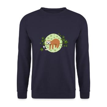 La paresse de la marijuana - Sweat-shirt Unisexe - marine - Devant - Alina (178cm) & Michal (187cm)