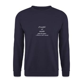 Das Wesentliche ist für die Augen unsichtbar - Unisex Pullover - Navy - Vorne - Alina (178cm) & Michal (187cm)