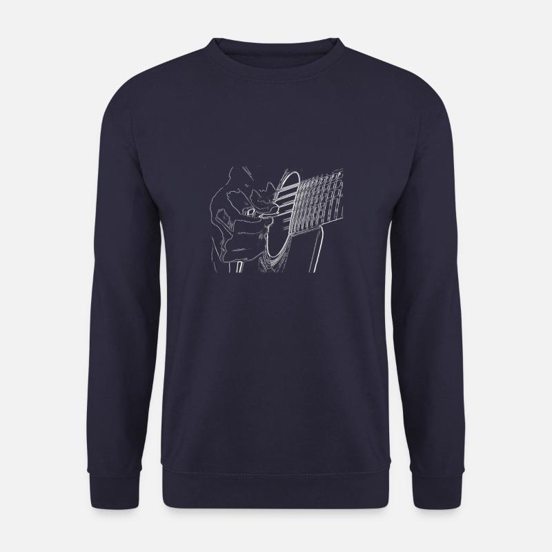Guitar hand drawing guitar player - Unisex Sweatshirt - navy