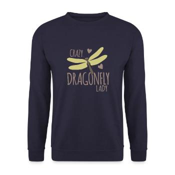 Crazy dragonfly lady - Unisex Sweatshirt - navy - Front - Alina (178cm) & Michal (187cm)