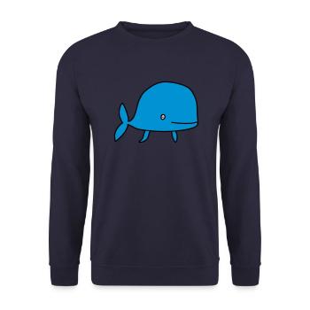 Whale / Wal / Baleine /Baby / Bébé / Birth [S] - Unisex Sweatshirt - navy - Front - Alina (178cm) & Michal (187cm)