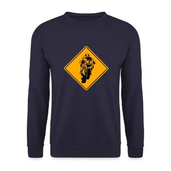 Superbike Road Sign - Unisex Pullover - Navy - Vorne - Alina (178cm) & Michal (187cm)