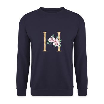 Alphabet H - Unisex Pullover - Navy - Vorne - Alina (178cm) & Michal (187cm)