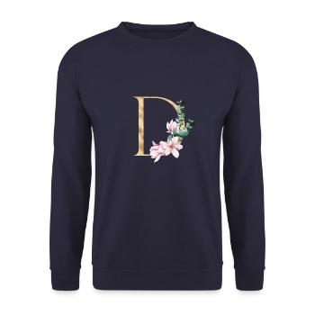 Alphabet D - Unisex Sweatshirt - navy - Front - Alina (178cm) & Michal (187cm)