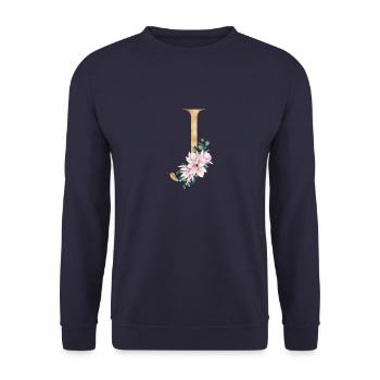 Alphabet J - Unisex Sweatshirt - navy - Front - Alina (178cm) & Michal (187cm)