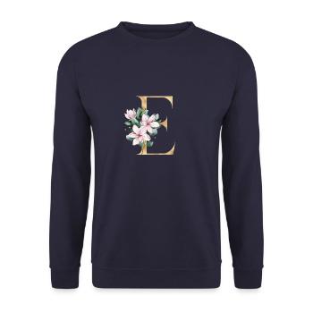 Alphabet E - Unisex Sweatshirt - navy - Front - Alina (178cm) & Michal (187cm)