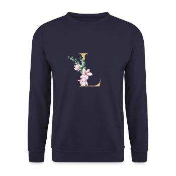 Alphabet L - Unisex Sweatshirt - navy - Front - Alina (178cm) & Michal (187cm)