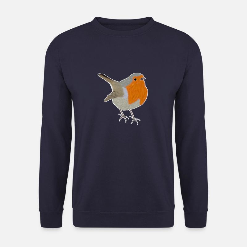 jz.birds Rotkehlchen Vogel Design - Unisex Pullover - Navy