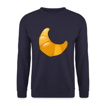 Smiley Croissant - Unisex Sweatshirt - navy - Front - Alina (178cm) & Michal (187cm)