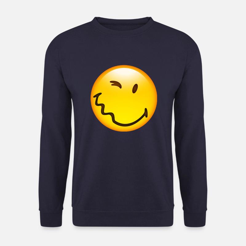Smiley Glossy Happy - Unisex Pullover - Navy