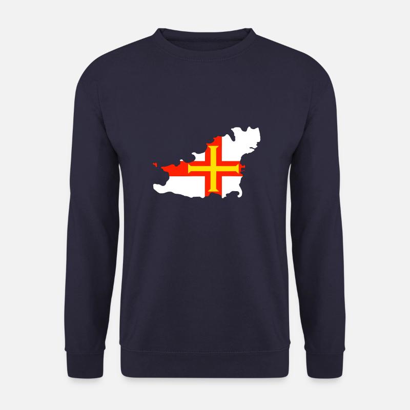 Karte und Flagge von Guernsey - Unisex Pullover - Navy