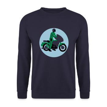 motorradpolizist_09_2016_3c02 - Unisex Pullover - Navy - Vorne - Alina (178cm) & Michal (187cm)