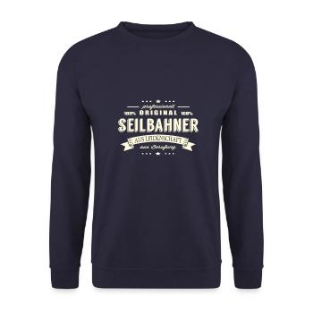 Seilbahner aus Leidenschaft - Unisex Pullover - Navy - Vorne - Alina (178cm) & Michal (187cm)