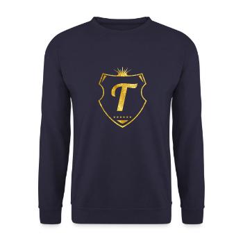 t shield gold - Unisex Sweatshirt - navy - Front - Alina (178cm) & Michal (187cm)