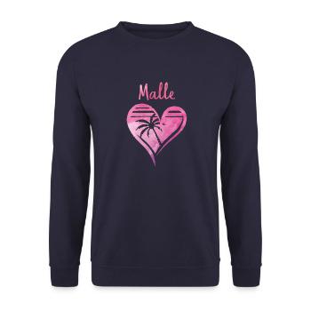 malle heart - Unisex Pullover - Navy - Vorne - Alina (178cm) & Michal (187cm)
