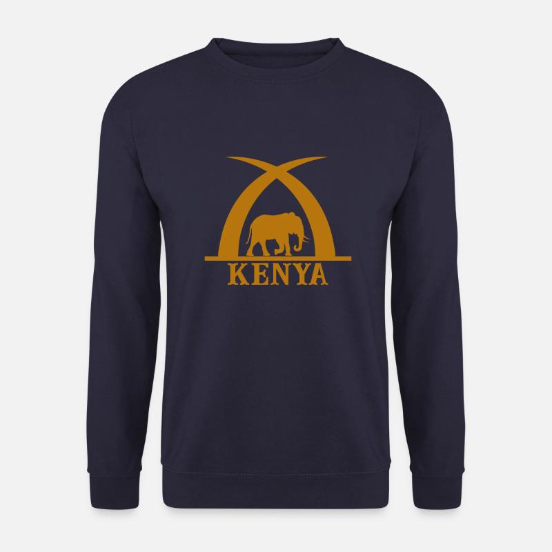 Elfenbein und Elefant mit Aufschrift KENYA - Unisex Pullover - Navy