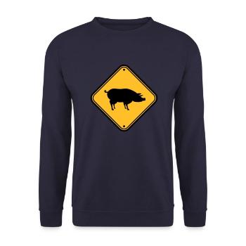 avertissement danger prudence silhouette silhouett - Sweat-shirt Unisexe - marine - Devant - Alina (178cm) & Michal (187cm)