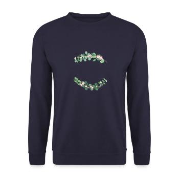 (eukalyptus_wreath) - Unisex Pullover - Navy - Vorne - Alina (178cm) & Michal (187cm)
