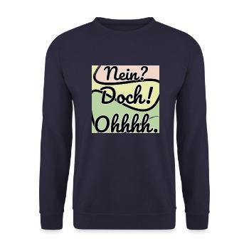 Doch! Ohhh. Lustig - Unisex Pullover - Navy - Vorne - Alina (178cm) & Michal (187cm)