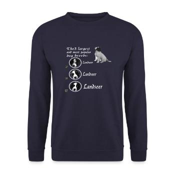 Hund-Landseer-Dog-Geschenkidee - Unisex Pullover - Navy - Vorne - Alina (178cm) & Michal (187cm)