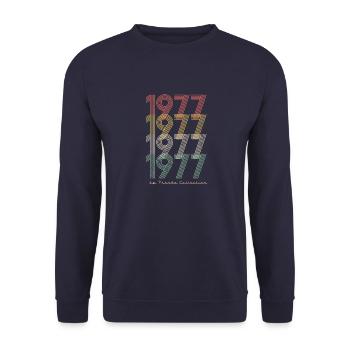 Vintage 1977 pseudo - Unisex Sweatshirt - navy - Front - Alina (178cm) & Michal (187cm)