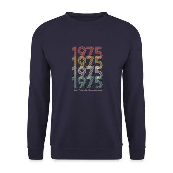 Vintage 1975 pseudo - Unisex Sweatshirt - navy - Front - Alina (178cm) & Michal (187cm)
