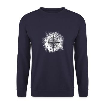 compass - Unisex Sweatshirt - navy - Front - Alina (178cm) & Michal (187cm)
