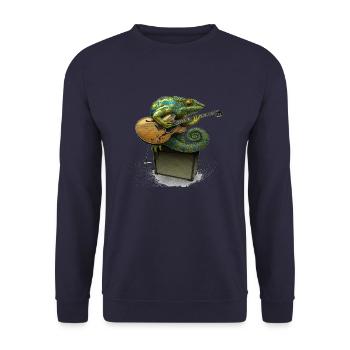 IGUANA REPTIL - Unisex Pullover - Navy - Vorne - Alina (178cm) & Michal (187cm)