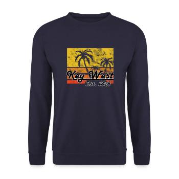 Key West Florida Vintage - Unisex Sweatshirt - navy - Front - Alina (178cm) & Michal (187cm)
