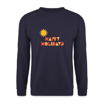 FROHE FEIERTAGE - Unisex Pullover - Navy - Vorne - Alina (178cm) & Michal (187cm)