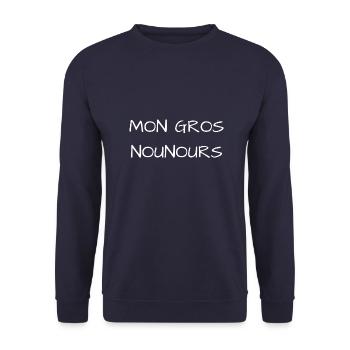 MON GROS NOUNOURS - Sweat-shirt Unisexe - marine - Devant - Alina (178cm) & Michal (187cm)