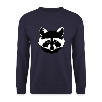 Raccoon head black and white - Unisex Sweatshirt - navy - Front - Alina (178cm) & Michal (187cm)