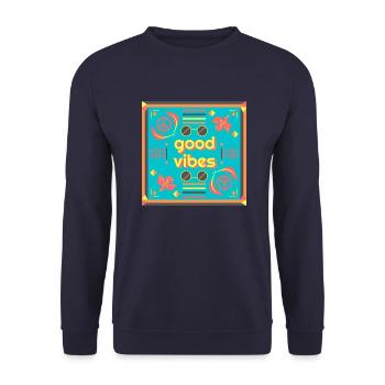 GOOD VIBES - Sweat-shirt Unisexe - marine - Devant - Alina (178cm) & Michal (187cm)
